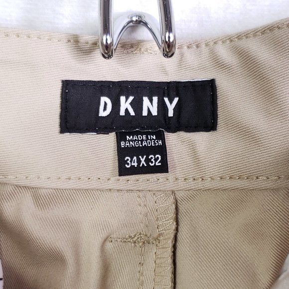 DKNY Men's 34x32 Bedford Stretch Straight Leg Khaki Pants / Slacks Tan Beige NWT - Picture 5 of 10